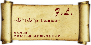 Fülöp Leander névjegykártya